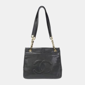Chanel Black Leather CC Shoulder Bag
