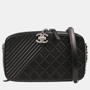 Chanel Black Lambskin Camera Shoulder Bag