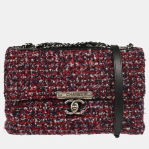 Chanel Red Tweed Single Flap Shoulder Bag