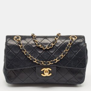 Chanel Black Quilted Leather Small Classic Double Flap Bag