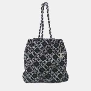 luxury-women-chanel-used-handbags-p1137247-001 Chanel Black Canvas Shoulder Bag