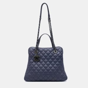Chanel Purple Quilted Lambskin Daily Shopping Tote Bag