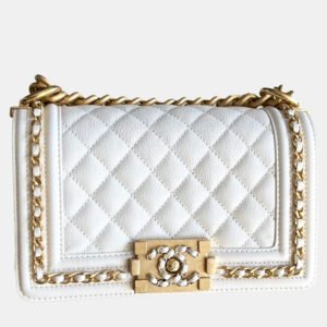 Chanel Leboy Small Pearl White Calfskin Leather