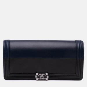 Chanel Bicolor Lambskin Boy Clutch Bag