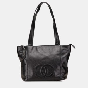 Chanel Black CC Caviar Tote Bag
