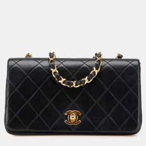 Chanel Black Mini CC Quilted Lambskin Full Flap