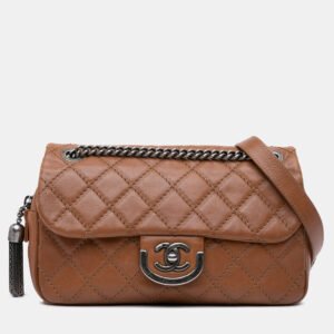 Chanel Brown Paris Edinburgh Medium Calfskin Coco Sporran Flap