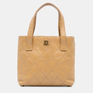 Chanel Brown CC Wild Stitch Calfskin Handbag