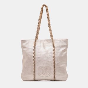 Chanel Gold Metallic Goatskin Luxe Ligne Tote