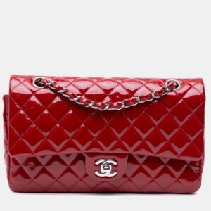 luxury-women-chanel-used-handbags-p1142623-002 Chanel Red Medium Classic Patent Double Flap