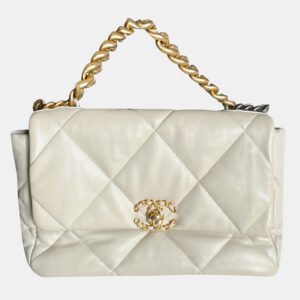 Chanel Beige Leather 19 Medium Shoulder Bag