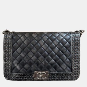 Chanel Distressed Studded Le Boy Shoulder Bag