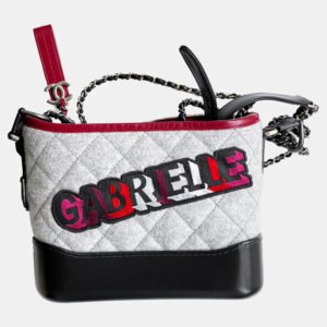 luxury-women-chanel-used-handbags-p1143583-004 Chanel Grey White Tweed Gabrielle Small Shoulder Bag