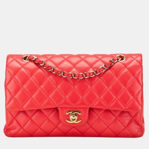 luxury-women-chanel-used-handbags-p1144598-014 Chanel Red Medium Classic Caviar Double Flap