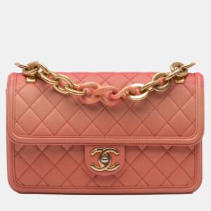 Chanel Pink Medium Quilted Caviar Sunset On The Sea Flap