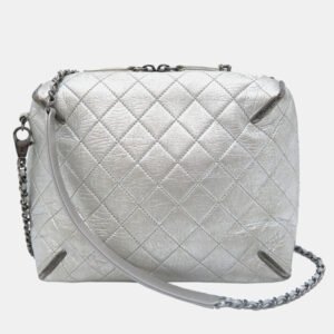 Chanel Leather Silver Gabrielle Chain Shoulder Bag