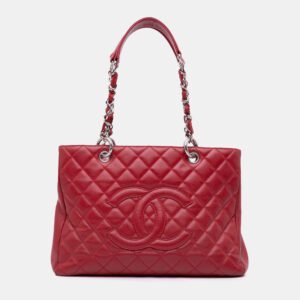 Chanel Red Caviar Grand Shopping Tote