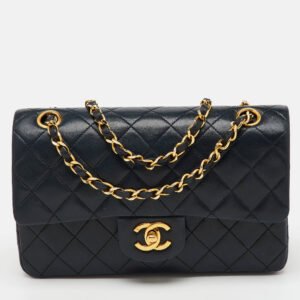 Chanel Black Quilted Leather Small Classic Double Flap Bag