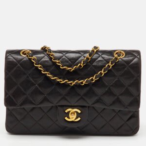 Chanel Black Quilted Leather Medium Classic Double Flap Bag