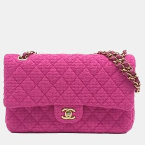 Chanel Pink Tweed Tweed Classic Medium bag