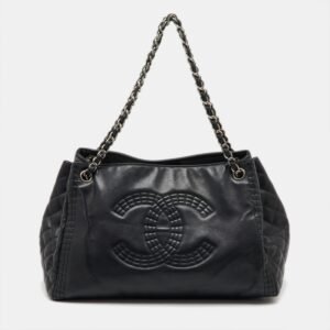 Chanel Black Leather Coco Bengal Shopping Tote