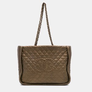Chanel Brown CC Quilted Calfskin Istanbul Tote