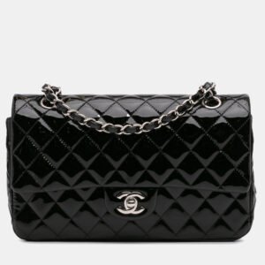 luxury-women-chanel-used-handbags-p1148796-022 Chanel Black Medium Classic Patent Double Flap