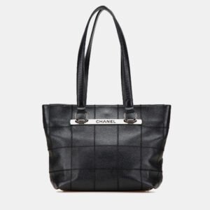 Chanel Black Caviar Choco Bar Tote