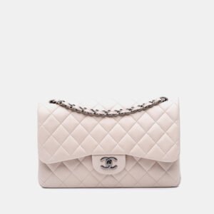 luxury-women-chanel-used-handbags-p1149859-001 Chanel White Lambskin Jumbo Classic Double Flap