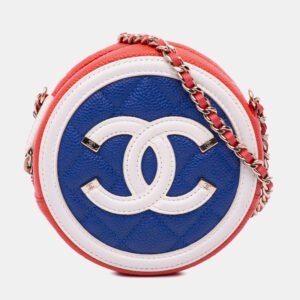 chanel multicolor caviar cc filigree round crossbody