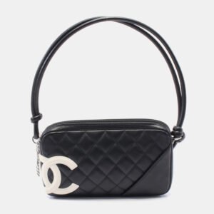 luxury-women-chanel-used-handbags-p1151233-007 Chanel Black/White Leather Cc Coco Cambon Line Handbag
