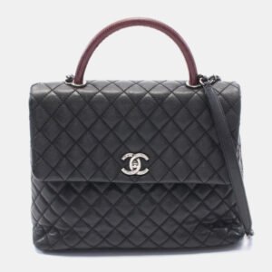 Chanel Caviar Leather Matelasse Coco Handle Top Handle Bag