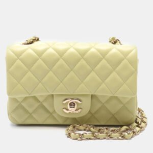 luxury-women-chanel-used-handbags-p1151259-005 Chanel Yellow Leather Coco Cc Mini Matelasse 20 Shoulder Bag