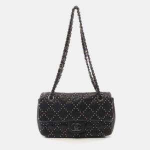 luxury-women-chanel-used-handbags-p1151260-001 Chanel Black Leather Chain Shoulder Bag