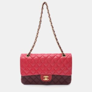 luxury-women-chanel-used-handbags-p1151261-003 Chanel Bordeaux Lambskin Classic Flap Chain Shoulder Bag