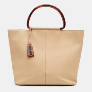 Chanel Beige Brown Grained Calfskin Tortoise Tote