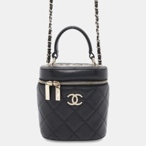 Chanel Black Lambskin Vanity Chain Shoulder Bag