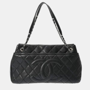 Chanel Black Leather Timeless CC Soft Tote Bag