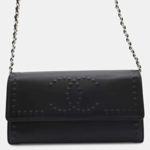 Chanel Black Leather Chain Wallet