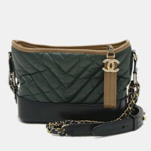 luxury-women-chanel-used-handbags-p1153666-004 Chanel Green Leather Gabriel De Hobo Small Shoulder Bag