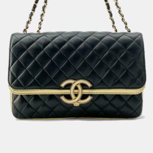 Chanel Black/Gold Lambskin Paris-New York CC Chic Chain Shoulder Bag