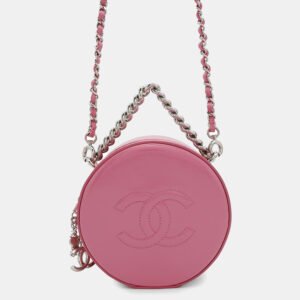 Chanel Pink Patent Leather Round As Earth Chain Shoulder Bag