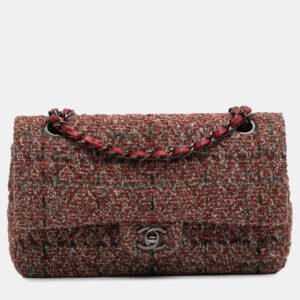 luxury-women-chanel-used-handbags-p1154283-010 Chanel Red Classic Tweed Medium Double Flap Bag