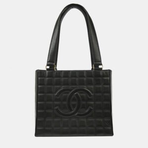 luxury-women-chanel-used-handbags-p1155530-004 Chanel Black Lambskin Choco Bar Shoulder Bag