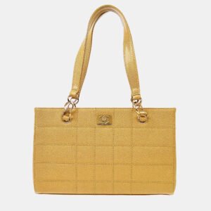 Chanel Beige Calfskin Wild Stitch Choco Bar Chain Tote Bag