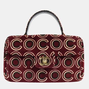 Chanel Bordeaux Velvet Coco Top Handle Bag