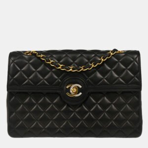 luxury-women-chanel-used-handbags-p1155585-004 Chanel Black Lambskin Paris Shoulder Bag