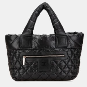 Chanel Black Small Quilted Nylon Coco Cocoon Tote
