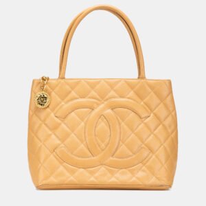 Chanel Brown Caviar Medallion Tote