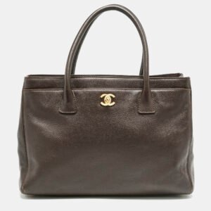 Chanel Choco Brown Leather Cerf Shopper Tote